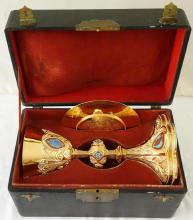Solid silver gilt antique French Gothic Chalice.